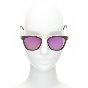GENTLE MONSTER TOME SUPERNATURE GOLD BLACK CATEYE REFLECTIVE PURPLE SUNGLASSES